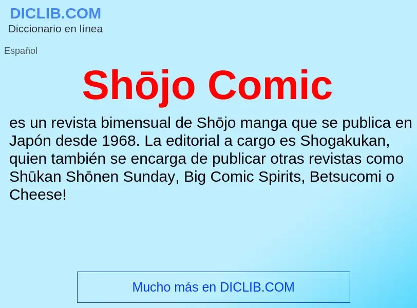 Wat is Shōjo Comic - definition