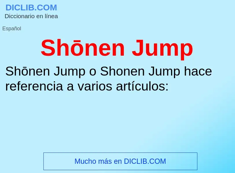 Wat is Shōnen Jump - definition