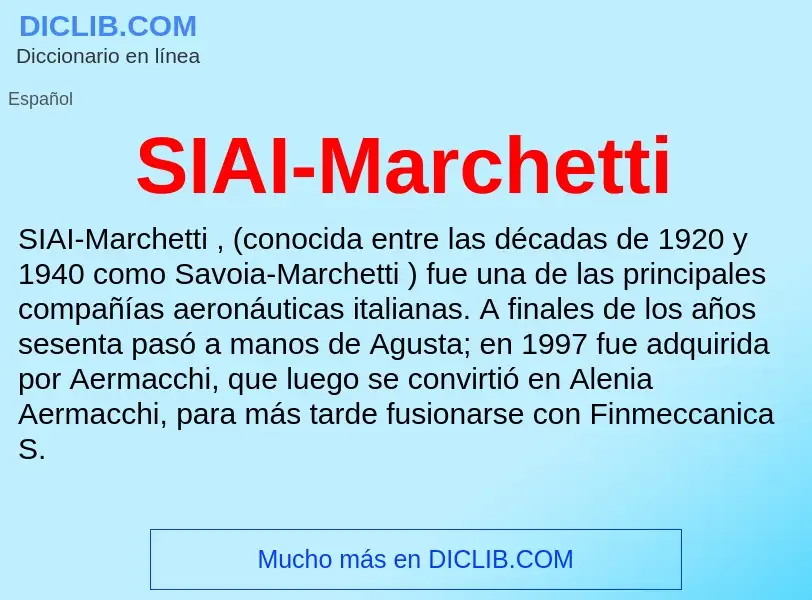 What is SIAI-Marchetti - meaning and definition