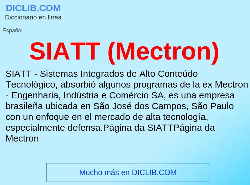 Τι είναι SIATT (Mectron) - ορισμός