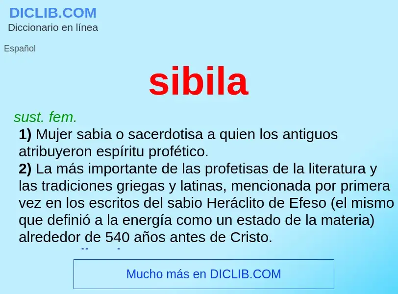 ¿Qué es sibila? - significado y definición