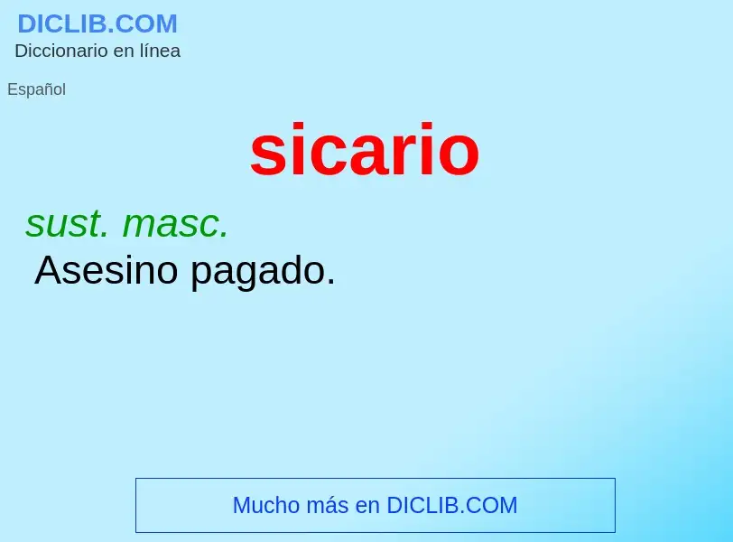 Che cos'è sicario - definizione