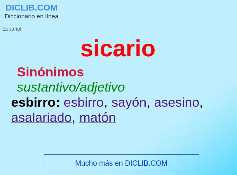 What is sicario - meaning and definition