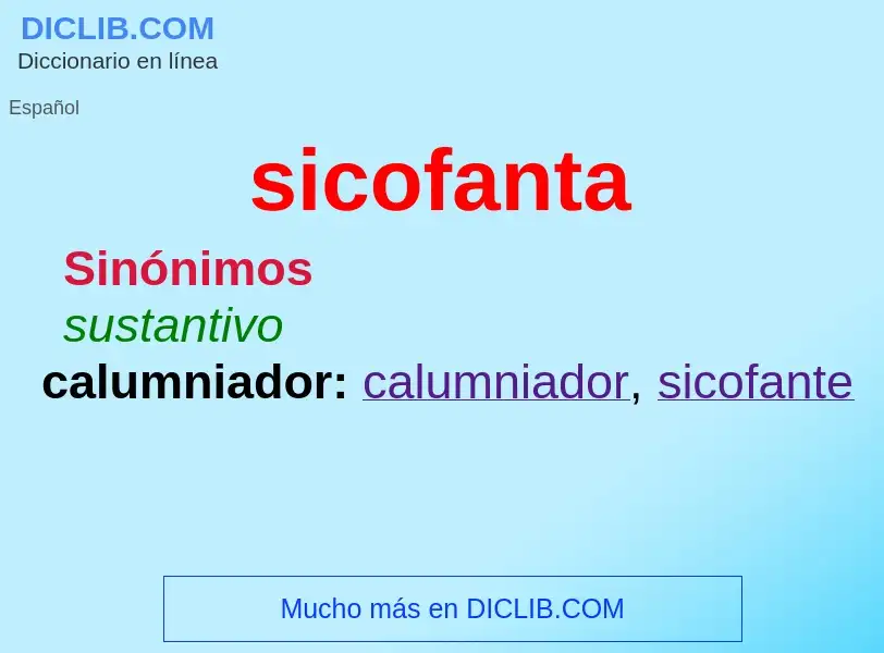 What is sicofanta - meaning and definition