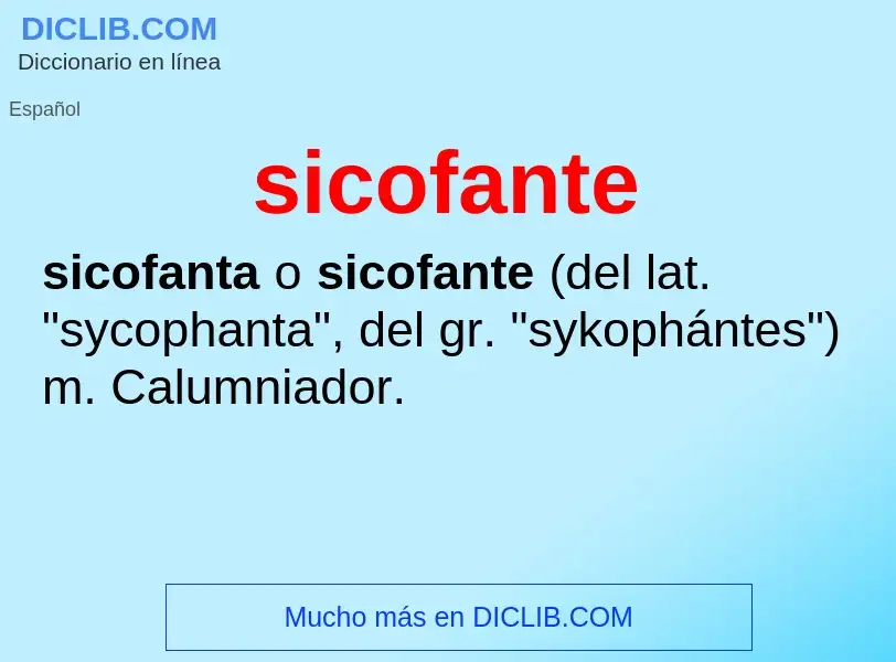 What is sicofante - meaning and definition