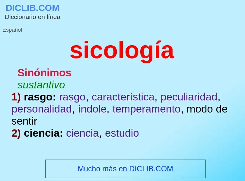 What is sicología - meaning and definition