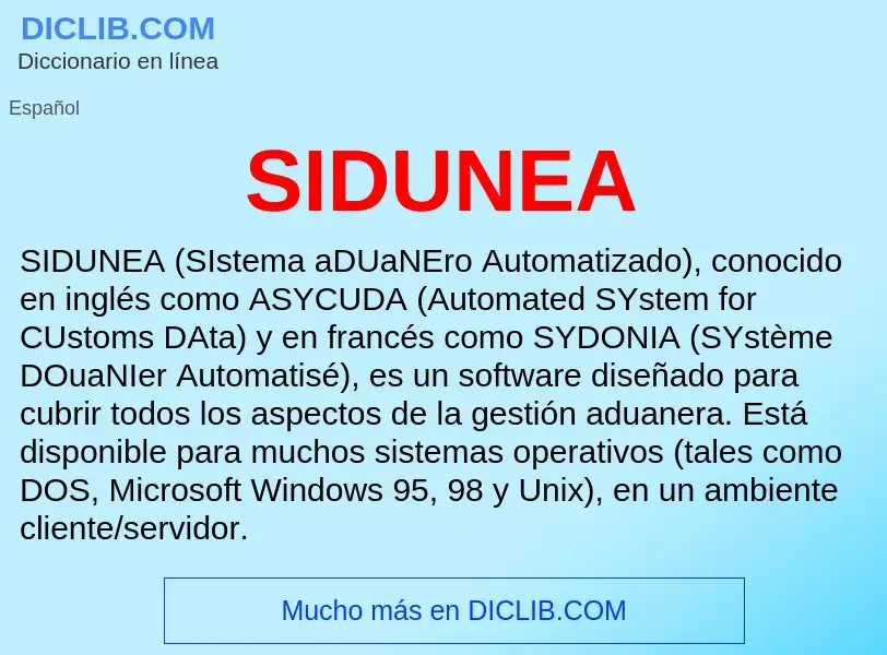 Что такое SIDUNEA - определение
