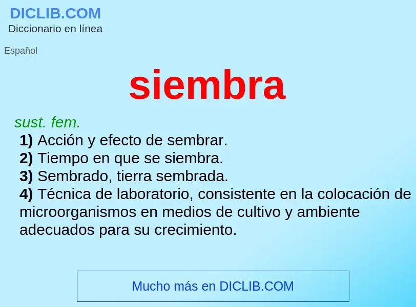 ¿Qué es siembra? - significado y definición