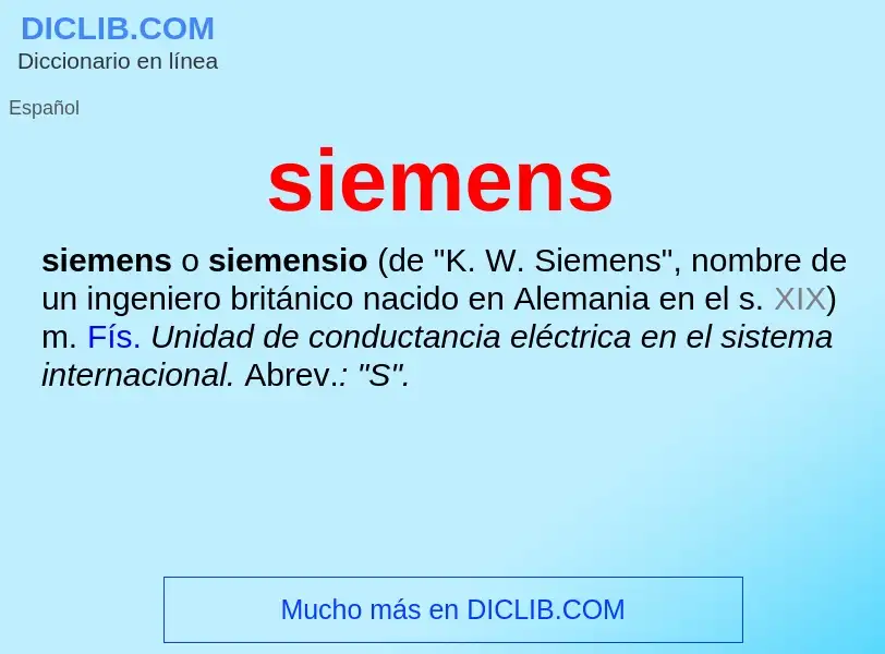 ¿Qué es siemens? - significado y definición