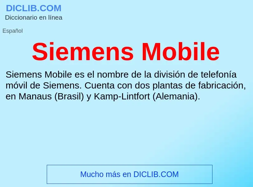 What is Siemens Mobile - meaning and definition