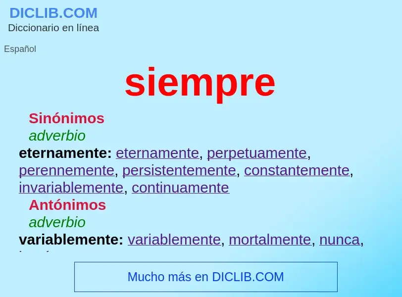 What is siempre - definition