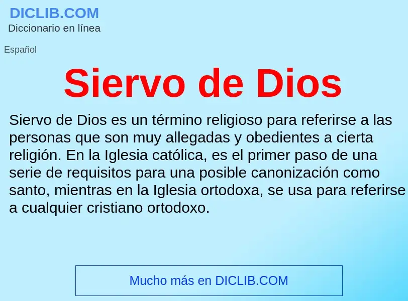 What is Siervo de Dios - meaning and definition