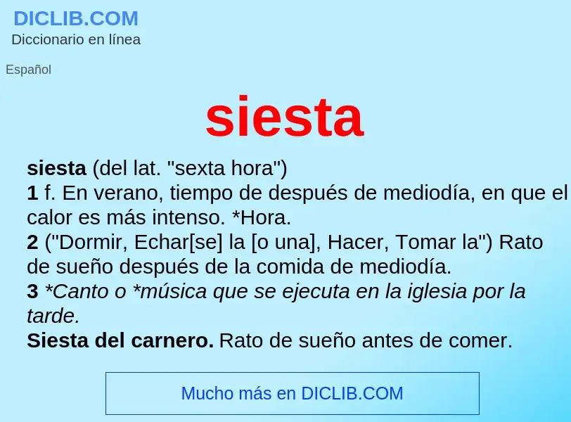 Wat is siesta - definition