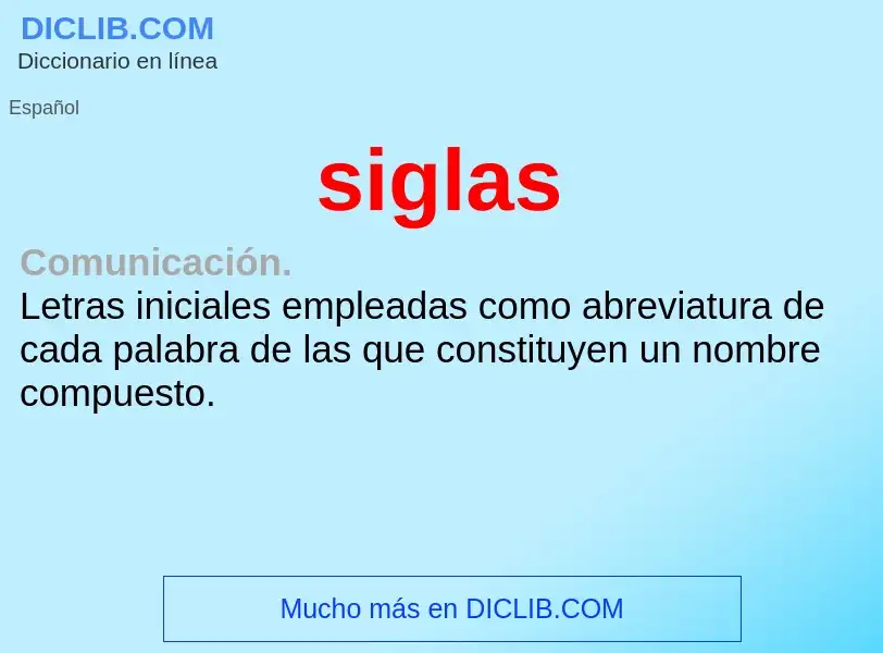 ¿Qué es siglas? - significado y definición