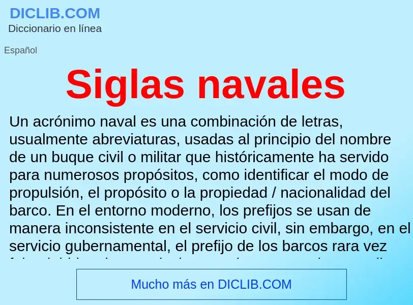 What is Siglas navales - definition