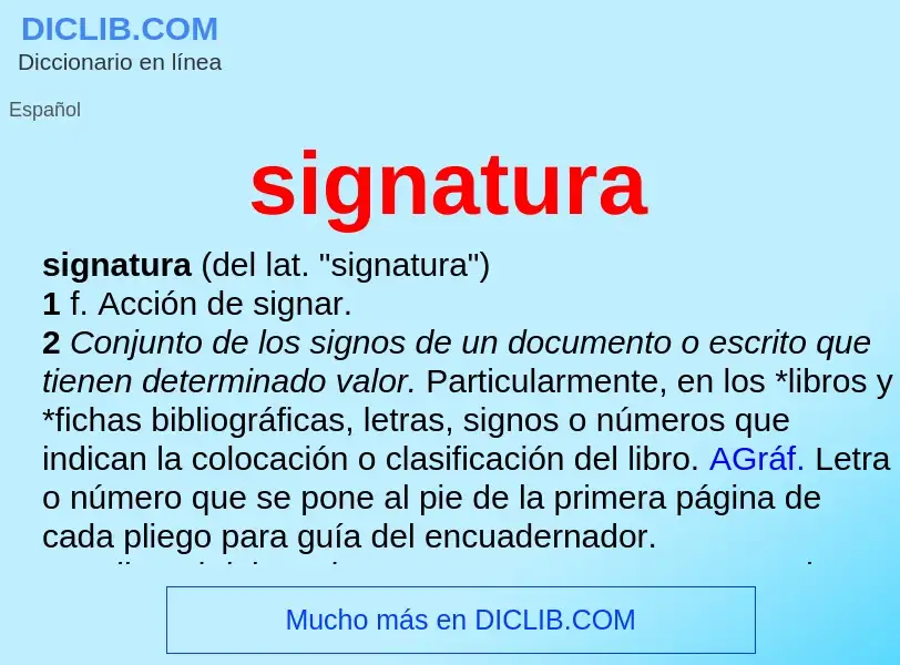 What is signatura - meaning and definition