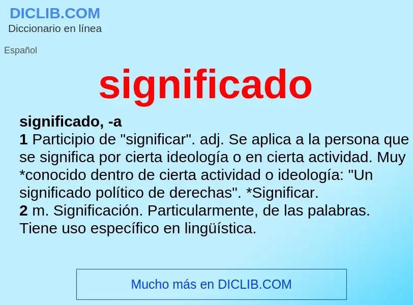 What is significado - meaning and definition