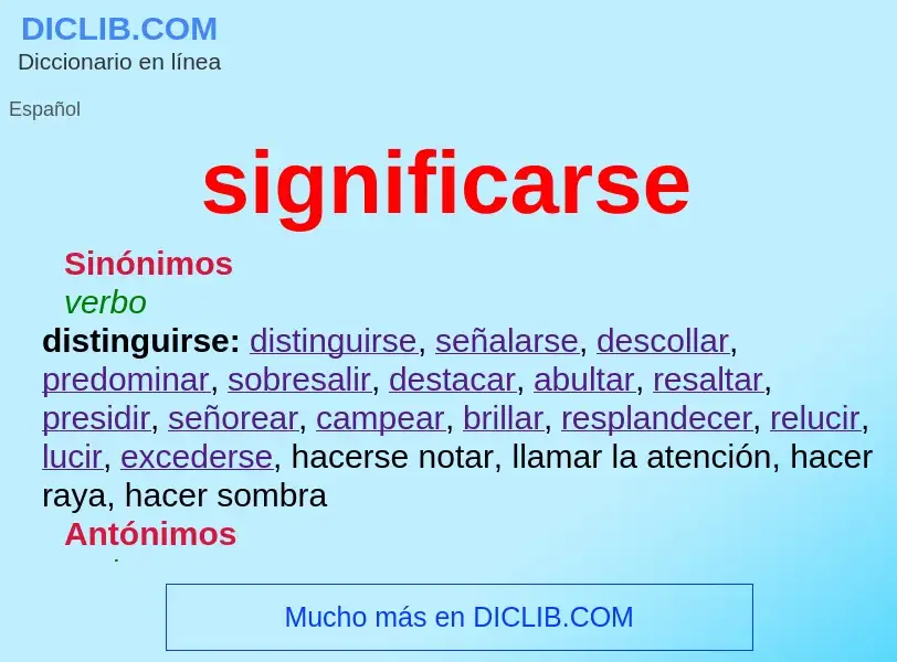 O que é significarse - definição, significado, conceito