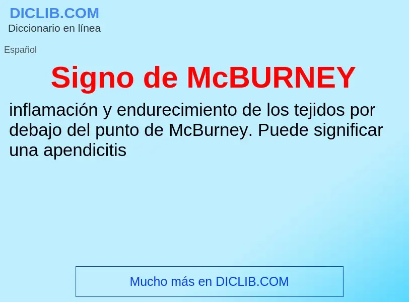 Qu'est-ce que Signo de McBURNEY - définition