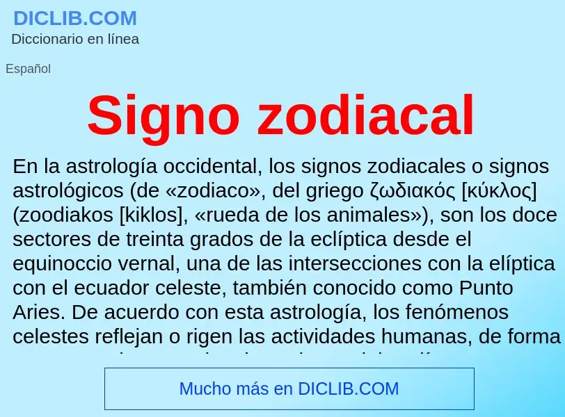 ¿Qué es Signo zodiacal? - significado y definición