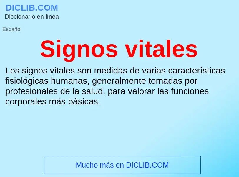 What is Signos vitales - definition