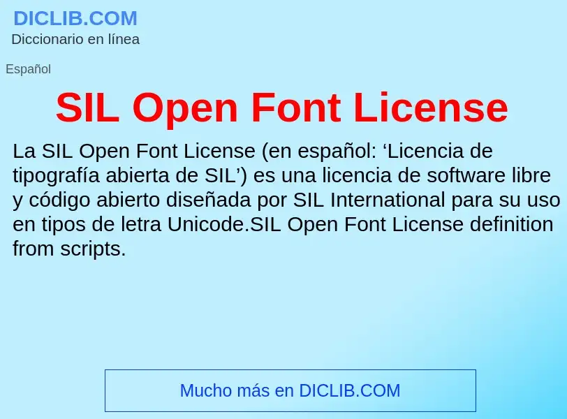 Что такое SIL Open Font License - определение