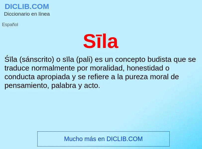 ¿Qué es Sīla? - significado y definición