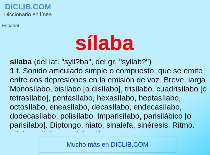 ¿Qué es sílaba? - significado y definición