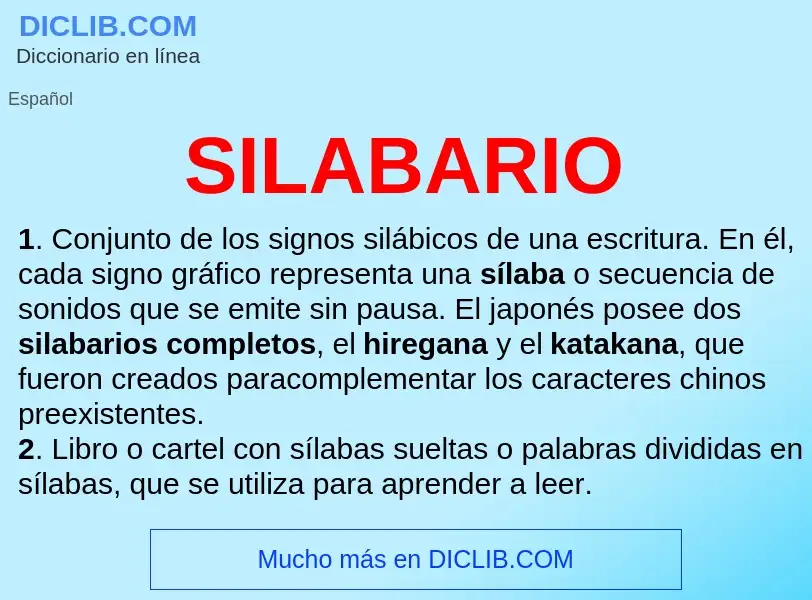 O que é SILABARIO - definição, significado, conceito