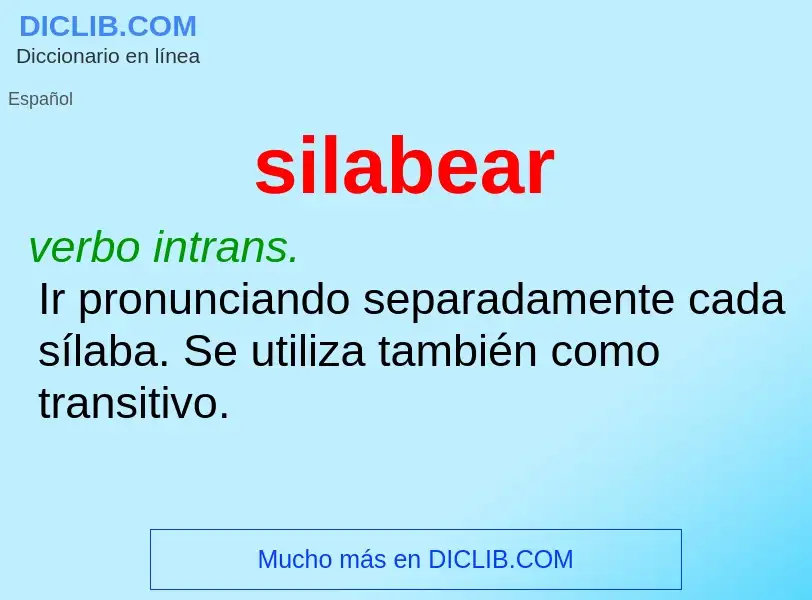 What is silabear - meaning and definition