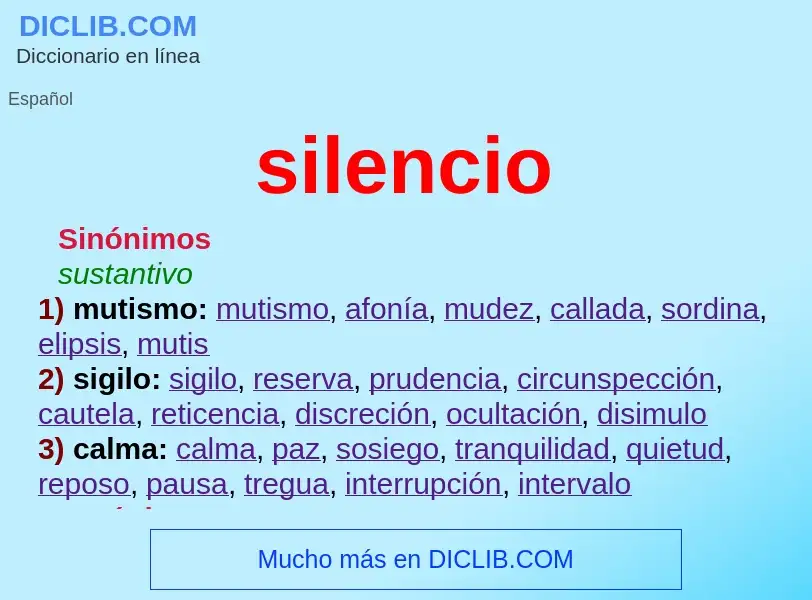 Was ist silencio - Definition