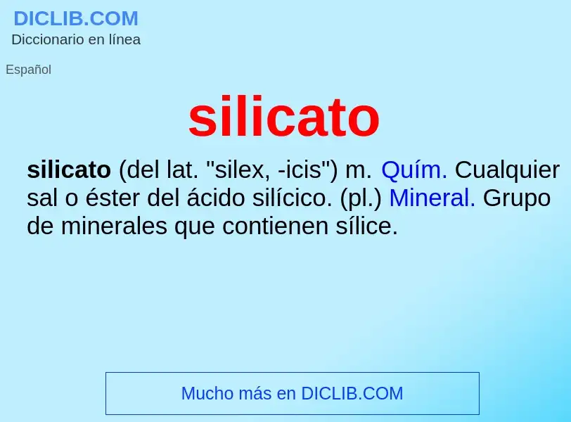 Что такое silicato - определение