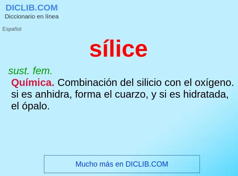 Wat is sílice - definition