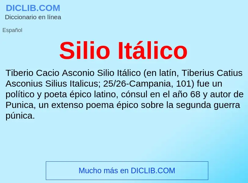 Was ist Silio Itálico - Definition