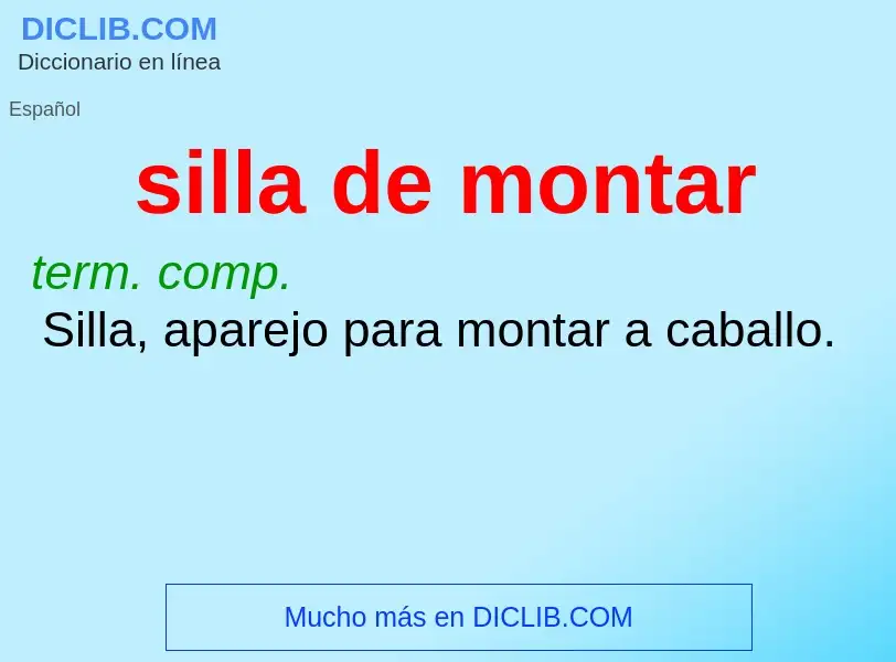 What is silla de montar - definition