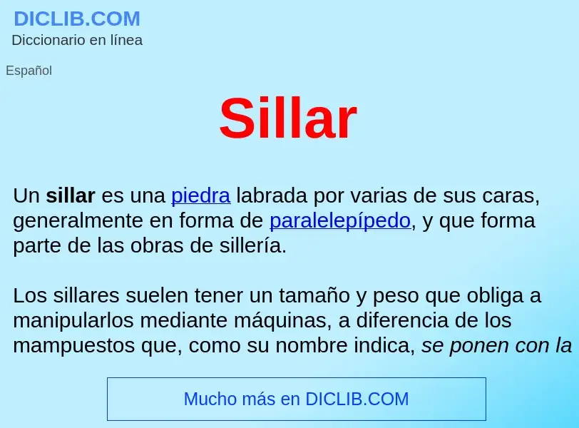 ¿Qué es Sillar ? - significado y definición