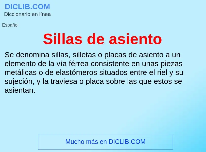 ¿Qué es Sillas de asiento? - significado y definición