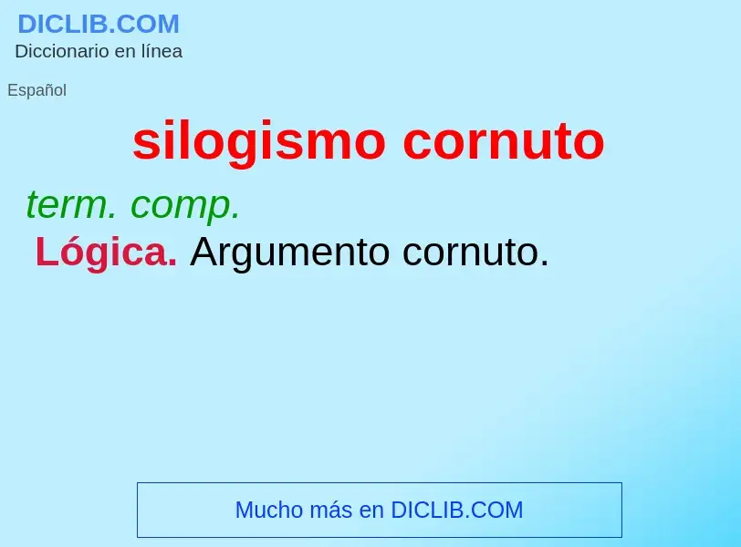 Che cos'è silogismo cornuto - definizione