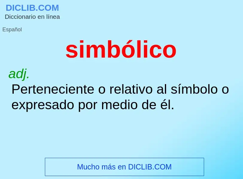 What is simbólico - meaning and definition