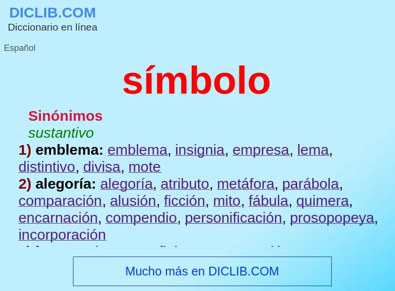 Was ist símbolo - Definition