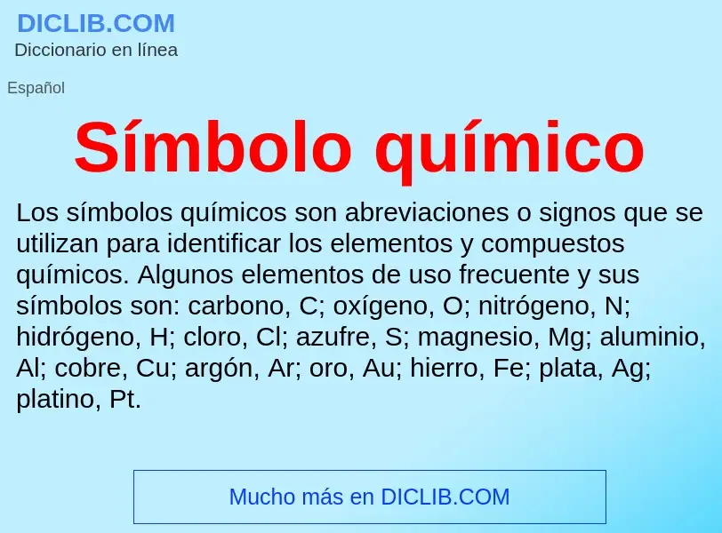 Wat is Símbolo químico - definition