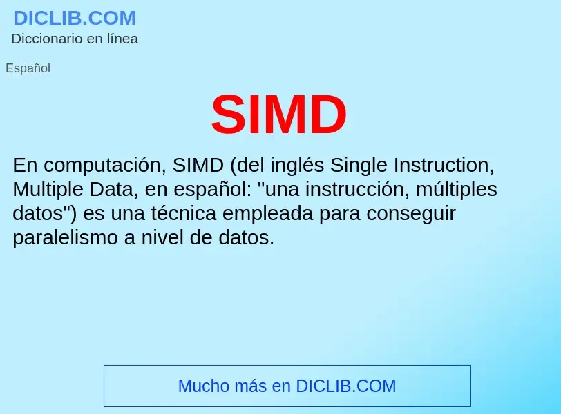 What is SIMD - meaning and definition