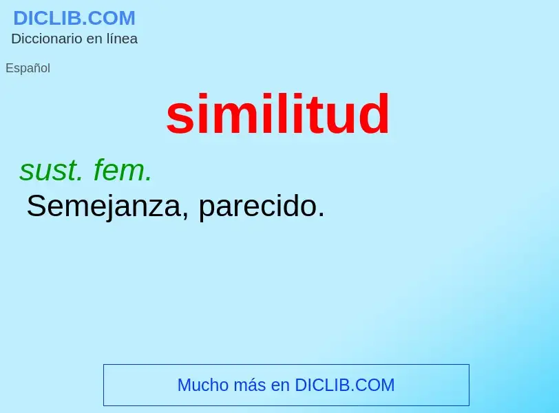 What is similitud - meaning and definition