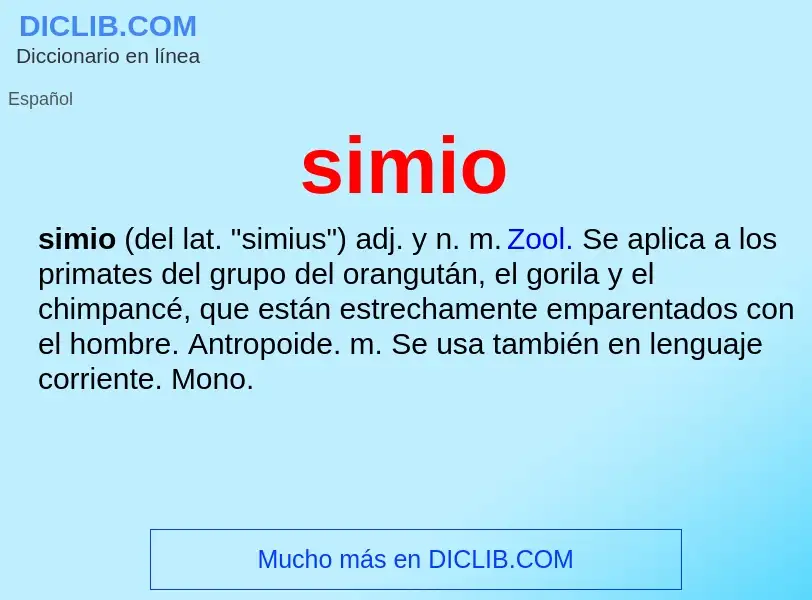 ¿Qué es simio? - significado y definición