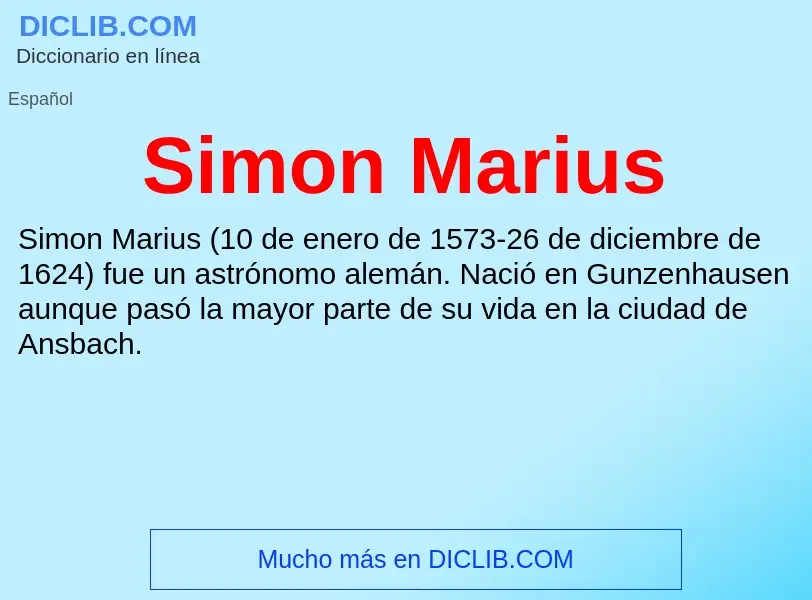 ¿Qué es Simon Marius? - significado y definición