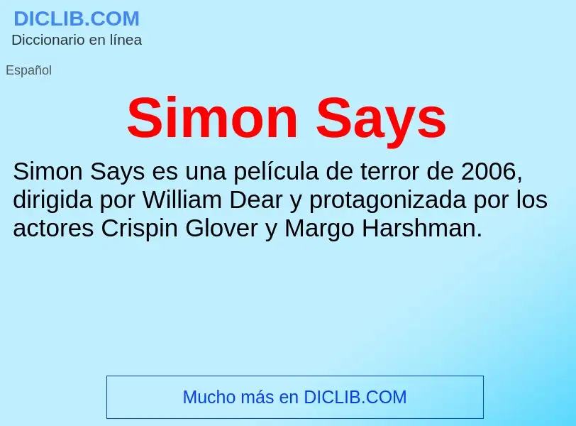 What is Simon Says - meaning and definition