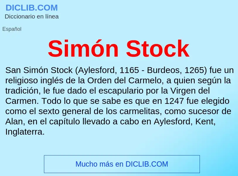 Что такое Simón Stock - определение