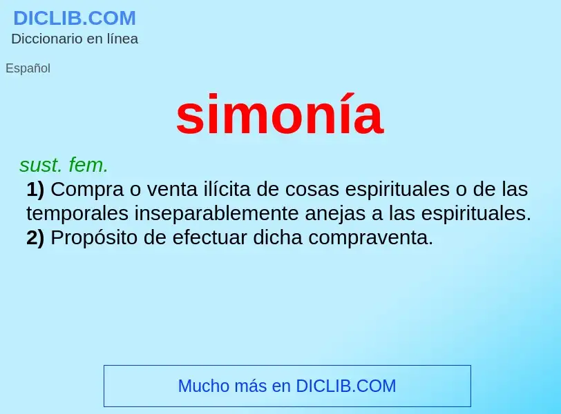 What is simonía - definition