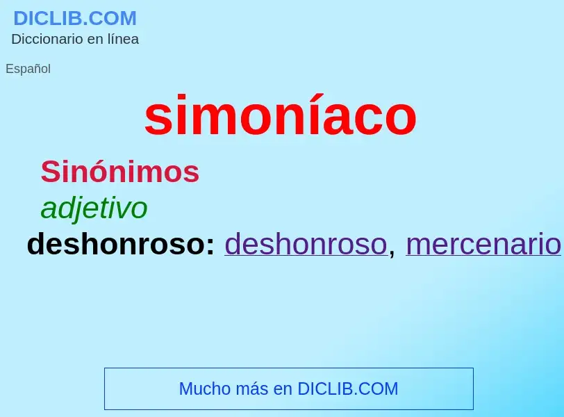 ¿Qué es simoníaco? - significado y definición