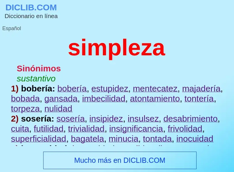 What is simpleza - meaning and definition